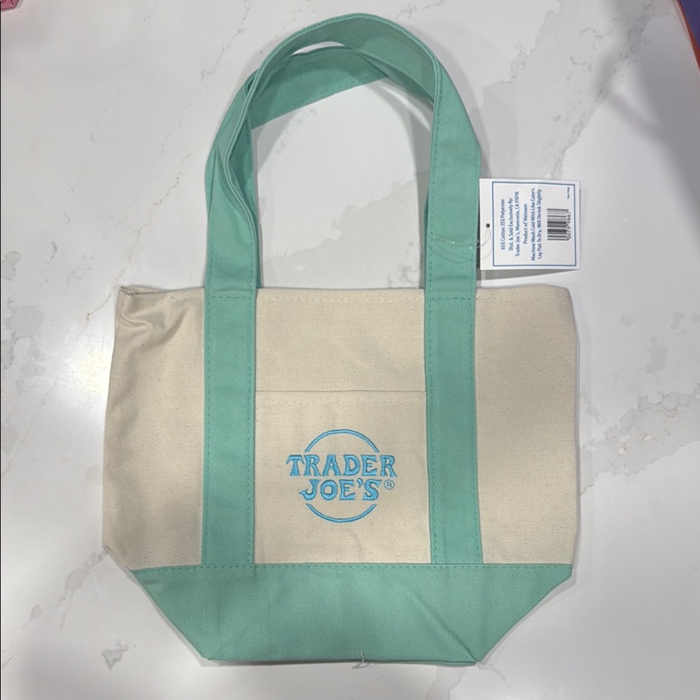 Cream and Green Tote Bag